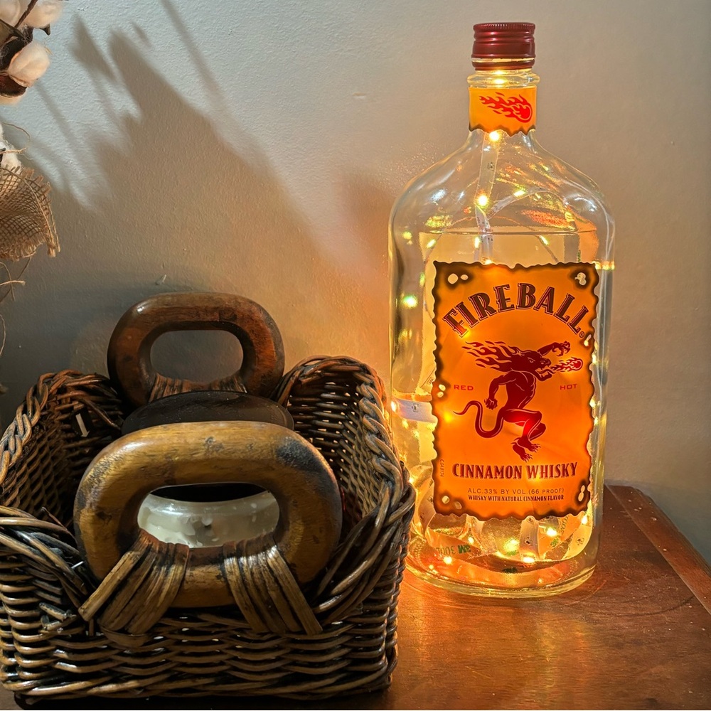 Fireball Whiskey Bottle Custom Lamp